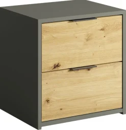 Zestawy Mebli Do Sypialni|Szafki Nocne>MEBLOSIEK Stolik nocny do sypialni z szufladami RUSTICA szary grafit