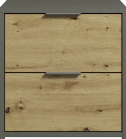 Zestawy Mebli Do Sypialni|Szafki Nocne></noscript>MEBLOSIEK Stolik nocny do sypialni z szufladami RUSTICA szary grafit