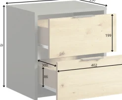 Zestawy Mebli Do Sypialni|Szafki Nocne></noscript>MEBLOSIEK Stolik nocny do sypialni z szufladami RUSTICA szary grafit