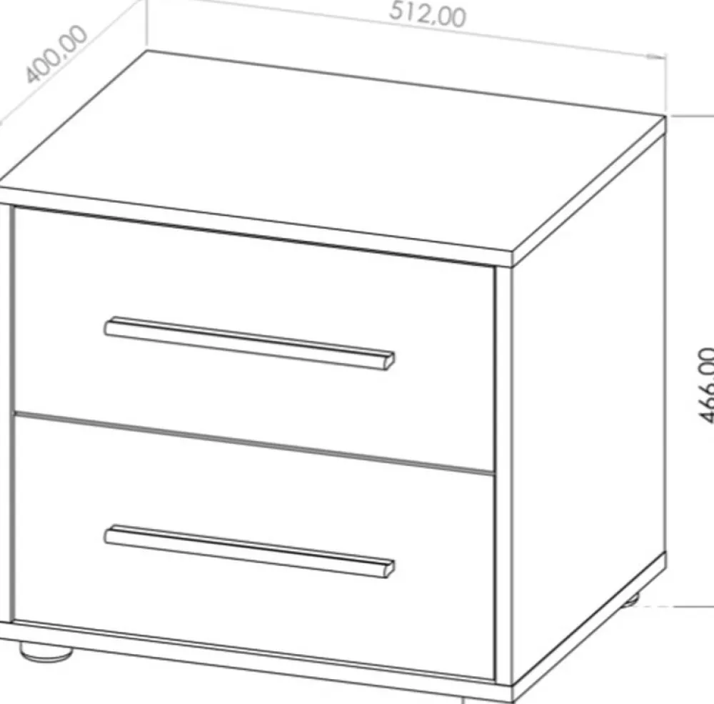Meble Dla Dzieci|Meble Młodzieżowe>GiB Meble Stolik nocny do sypialni z szufladami 51 cm MAXIDO kaszmir
