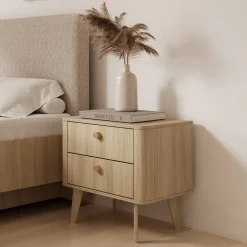 Meble Dla Dzieci|Meble Młodzieżowe>LASKI Stolik nocny do sypialni z szufladami VELMO dąb barista