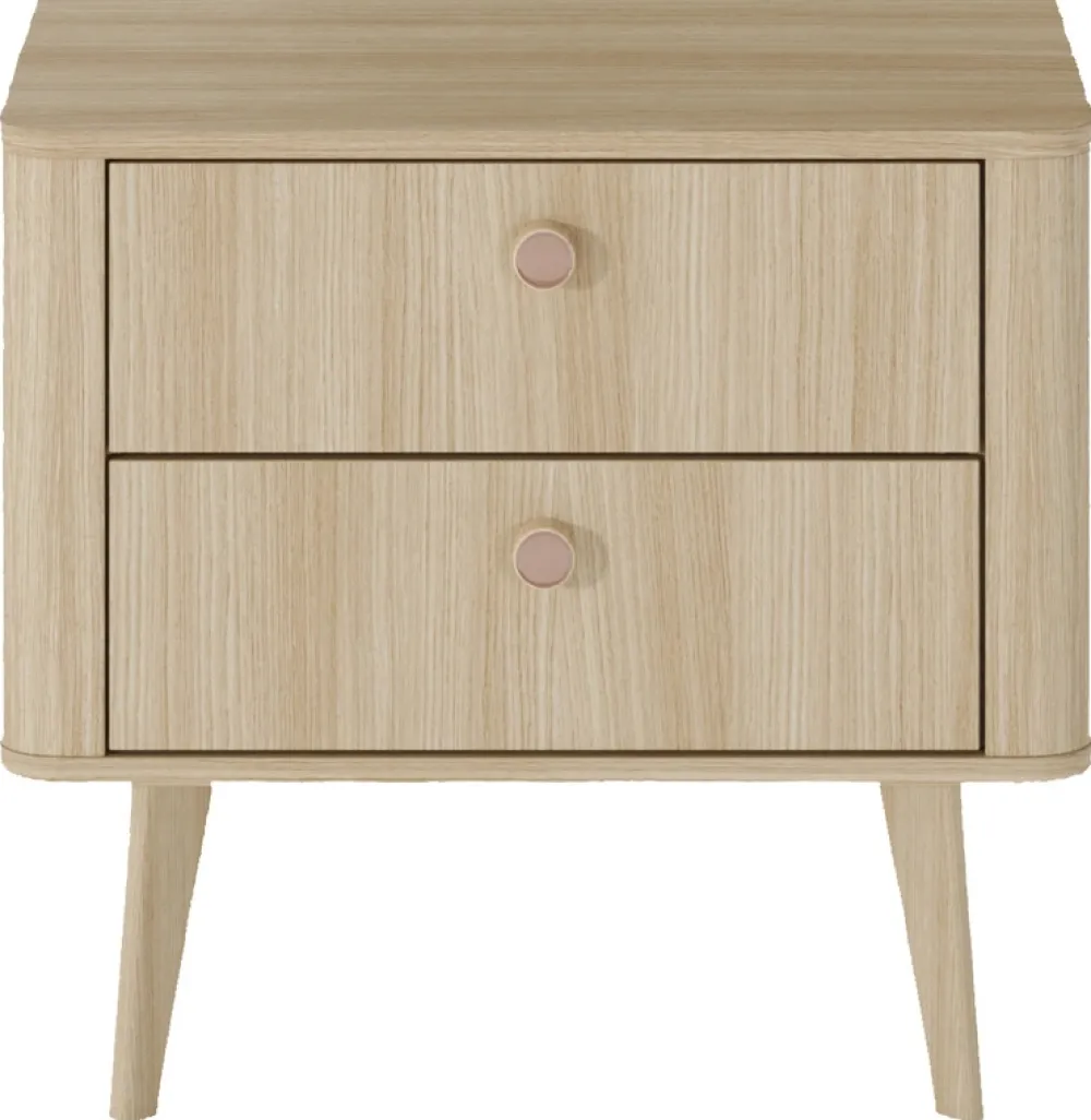 Meble Dla Dzieci|Meble Młodzieżowe>LASKI Stolik nocny do sypialni z szufladami VELMO dąb barista