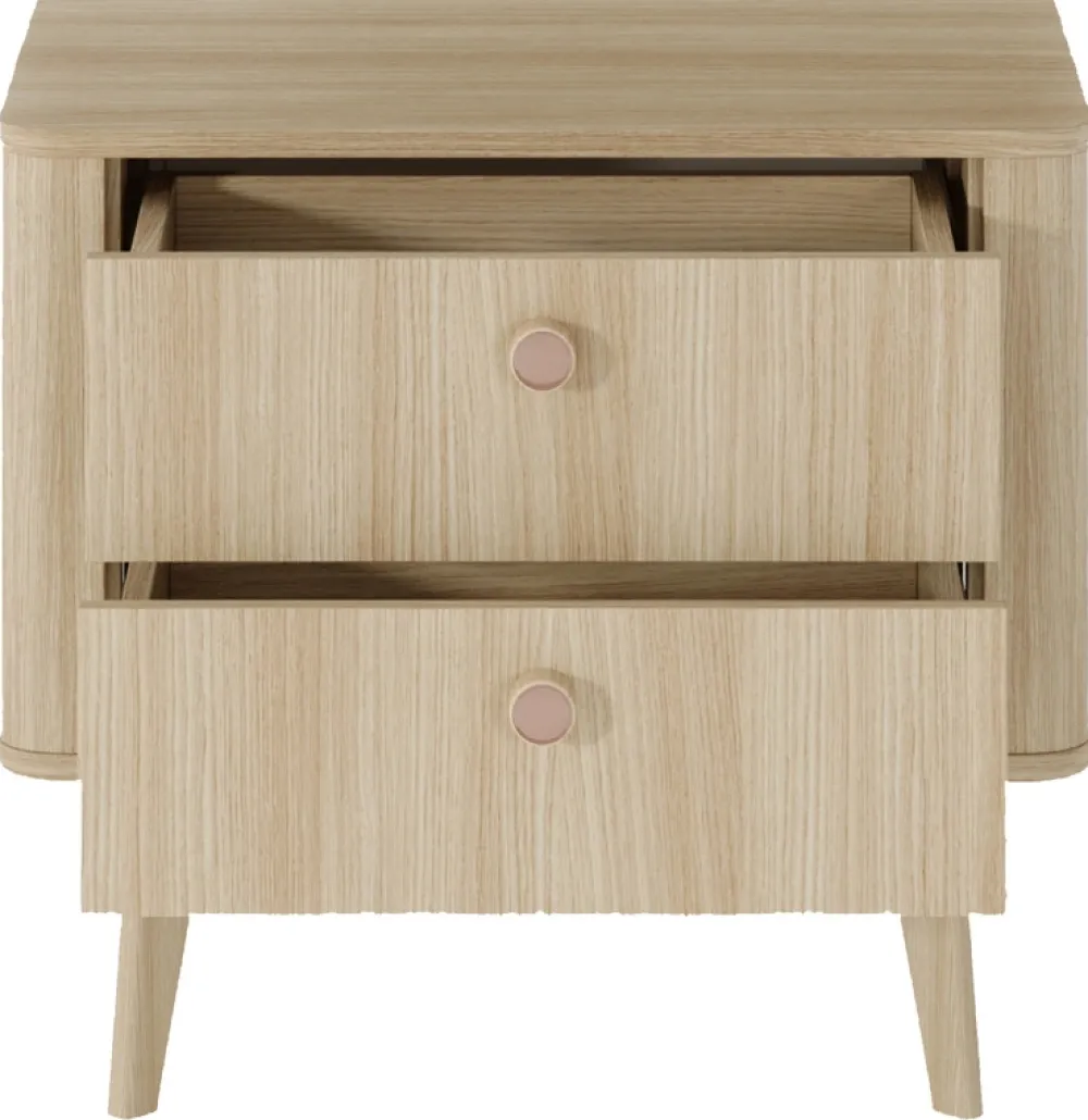 Meble Dla Dzieci|Meble Młodzieżowe>LASKI Stolik nocny do sypialni z szufladami VELMO dąb barista