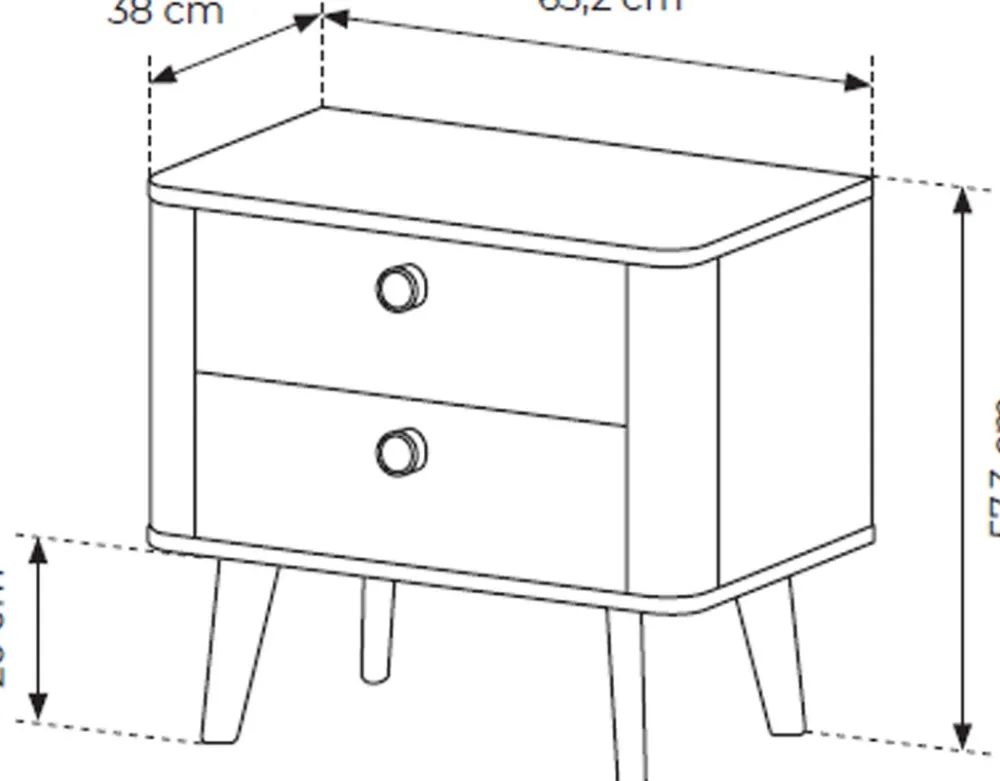 Meble Dla Dzieci|Meble Młodzieżowe>LASKI Stolik nocny do sypialni z szufladami VELMO dąb barista