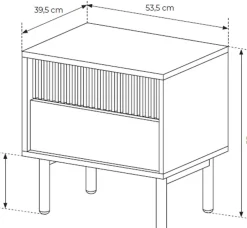 Meble Młodzieżowe|Zestawy Mebli Do Salonu></noscript>LASKI Stolik nocny do sypialni z szufladami TAMORIS dąb cremona