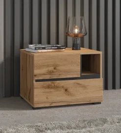 Meble Dla Dzieci|Zestawy Mebli Do Sypialni></noscript>Helvetia Stolik nocny do sypialni z szufladami 55 cm CROSS dąb wotan