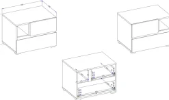 Meble Dla Dzieci|Zestawy Mebli Do Sypialni></noscript>Helvetia Stolik nocny do sypialni z szufladami 55 cm CROSS congo
