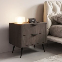 Meble Dla Dzieci|Szafki Nocne></noscript>LASKI Stolik nocny do sypialni z szufladami VALIO dąb dunin