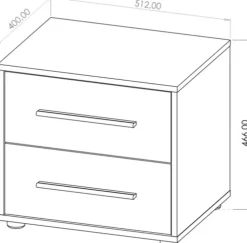 Meble Dla Dzieci|Zestawy Mebli Do Sypialni></noscript>GiB Meble Stolik nocny do sypialni z szufladami 51 cm MAXIDO czarny