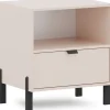 Zestawy Mebli Do Salonu|Szafki Nocne>Stolar Stolik nocny szafka nocna do sypialni beżowy z szufladą CALISSA