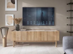 Zestawy Mebli Do Salonu|Szafki Rtv></noscript>PIASKI Stolik RTV do salonu w stylu boho BURGOS