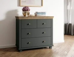Zestawy Mebli Do Sypialni|Komody></noscript>Helvetia Stylowa komoda z szufladami IVORIA zielona