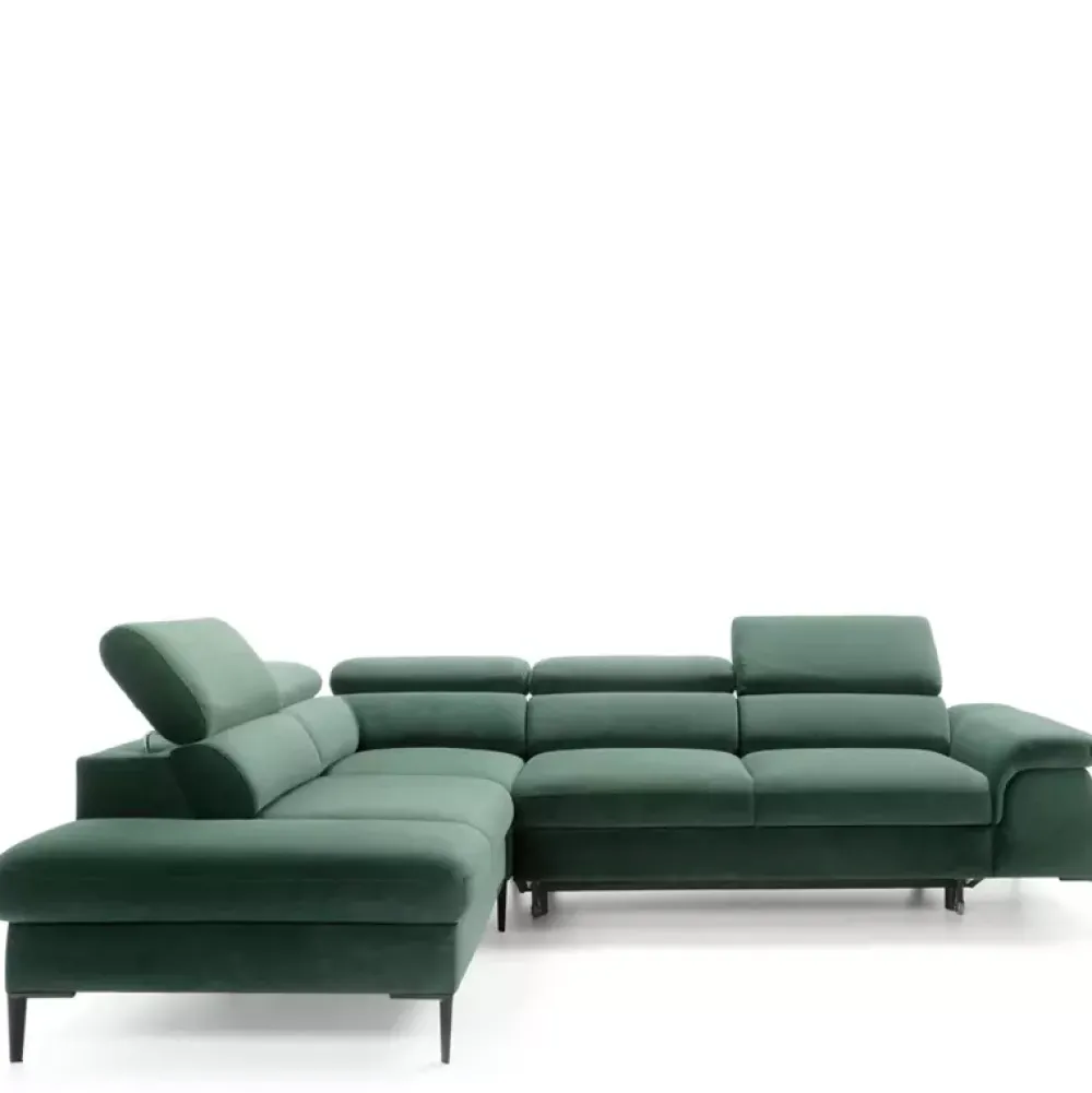 Narożniki>PIASKI Stylowy niebieski narożnik z funkcją spania BLOOM