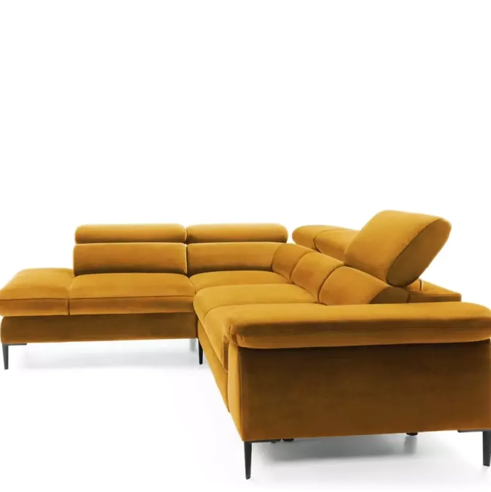 Narożniki>PIASKI Stylowy niebieski narożnik z funkcją spania BLOOM