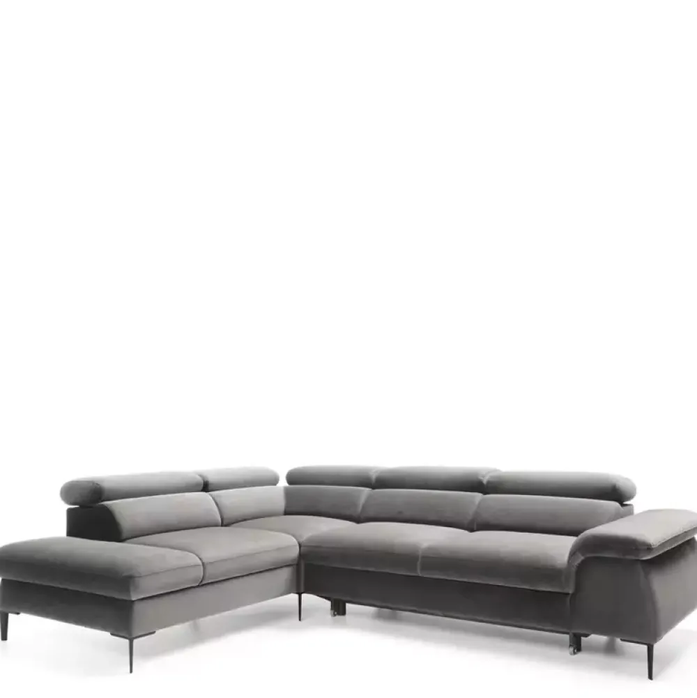 Narożniki>PIASKI Stylowy niebieski narożnik z funkcją spania BLOOM