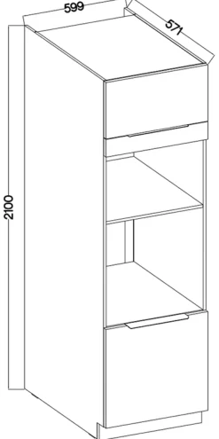 Meble Kuchenne></noscript>Lempert Słupek kuchenny 60 cm pod zabudowę piekarnika i mikrofali MARGARET orzech okapi