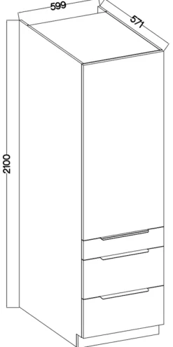 Meble Kuchenne></noscript>Lempert Słupek kuchenny 60 cm z szufladami MARGARET orzech okapi