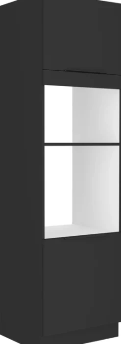 Meble Kuchenne>Lempert Słupek kuchenny pod zabudowę mikrofali i piekarnika 60 cm SELENA cichy domyk czarny