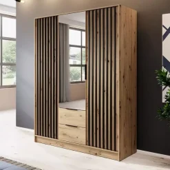 Meble Młodzieżowe|Zestawy Mebli Do Przedpokoju></noscript>PIASKI Szafa 155 cm dąb artisan KELLY