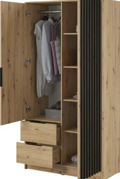 Meble Młodzieżowe|Zestawy Mebli Do Przedpokoju>PIASKI Szafa 105 cm dąb artisan KELLY