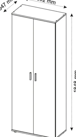 Szafy Otwierane></noscript>INTER MEBLE Szafa 70 cm do przedpokoju dwudrzwiowa KONTI z półkami uchylna biały