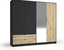 Zestawy Mebli Do Sypialni|Szafy Do Sypialni>MEBLOSIEK Szafa 220 cm do sypialni czterodrzwiowa UTOPIA z szufladami