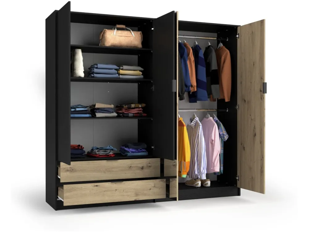 Zestawy Mebli Do Sypialni|Szafy Do Sypialni>MEBLOSIEK Szafa 220 cm do sypialni czterodrzwiowa UTOPIA z szufladami