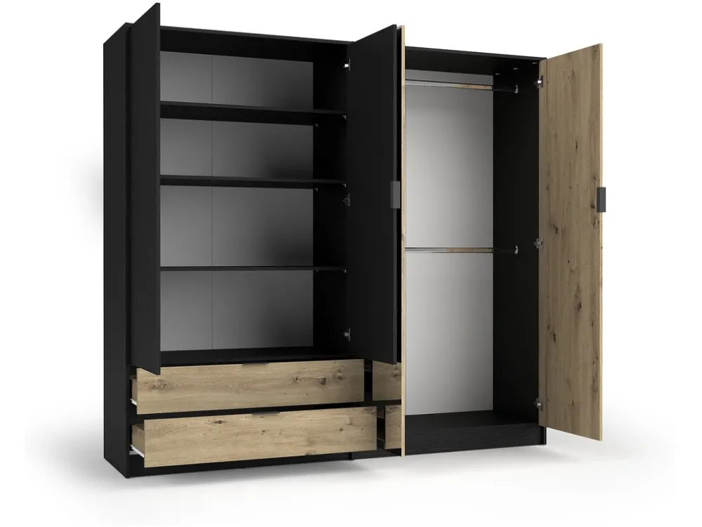 Zestawy Mebli Do Sypialni|Szafy Do Sypialni>MEBLOSIEK Szafa 220 cm do sypialni czterodrzwiowa UTOPIA z szufladami