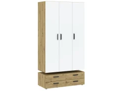 Meble Młodzieżowe|Zestawy Mebli Do Sypialni>INTER MEBLE Szafa 110 cm do sypialni trzydrzwiowa z drążkiem BOSCO dąb artisan