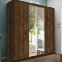 Szafy Dwudrzwiowe|Szafy Z Lustrem>KIER Szafa 150 cm przesuwna do przedpokoju z lustrem TARO jesion ciemny dąb jesion ciemny