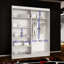 Szafy Z Lustrem|Zestawy Mebli Do Przedpokoju></noscript>KIER Szafa 150 cm przesuwna z lustrem do przedpokoju TARO dąb sonoma