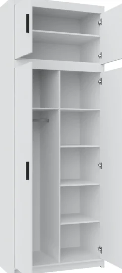 Meble Dla Dzieci|Zestawy Mebli Do Przedpokoju>Lempert Szafa 90 cm z lustrem i nadstawką do sypialni KUBA dąb sonoma