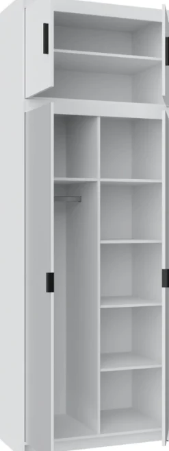 Meble Dla Dzieci>Lempert Szafa 90 cm z lustrem i nadstawką do sypialni KUBA dąb lefkas