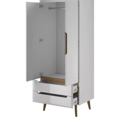 Szafy Dwudrzwiowe|Szafy Młodzieżowe>PIASKI Szafa biała połysk 80 cm RENI