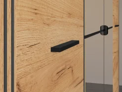 Zestawy Mebli Do Sypialni|Szafy Młodzieżowe></noscript>ML Meble Szafa czterodrzwiowa 200 cm z lustrem dąb craft złoty czarny z szufladami i drążkiem