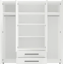 Zestawy Mebli Do Sypialni|Szafy Do Sypialni>GiB Meble Szafa czterodrzwiowa z lustrem 200 cm do sypialni MAXIDO czarny