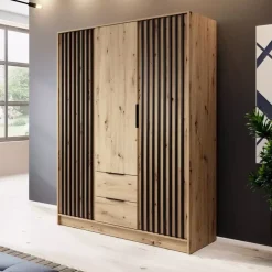 Meble Młodzieżowe|Zestawy Mebli Do Przedpokoju></noscript>PIASKI Szafa dąb artisan 155 cm KELLY