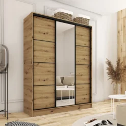 Zestawy Mebli Do Przedpokoju|Szafy Trzydrzwiowe></noscript>BROMARKT Szafa 150 cm LOFT dąb artisan