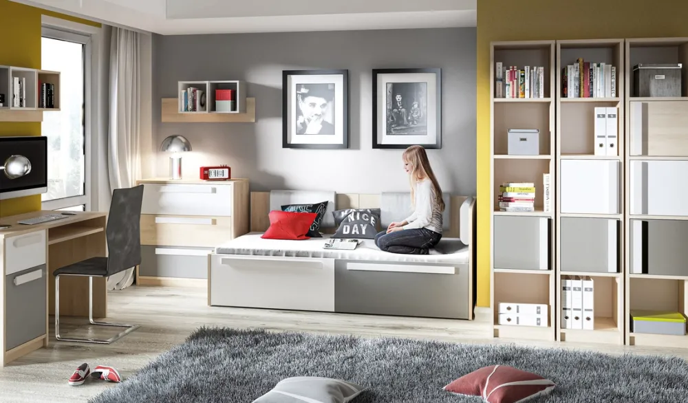 Zestawy Mebli Młodzieżowych|Szafy Młodzieżowe>ML Meble Szafa do pokoju młodzieżowego w stylu skandynawskim 80 cm DROP