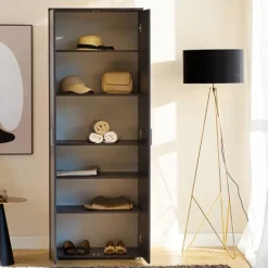 Meble Młodzieżowe|Zestawy Mebli Do Przedpokoju></noscript>INTER MEBLE Szafa do przedpokoju uchylna 70 cm KONTI dwudrzwiowa czarna czarny