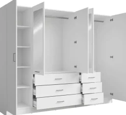 Garderoby|Zestawy Mebli Do Przedpokoju>MEBLOSIEK Szafa do przedpokoju z lustrem KONGO 250 cm biała