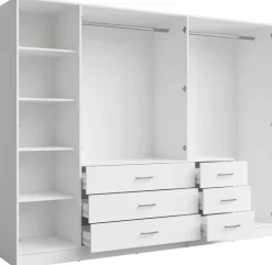 Garderoby|Zestawy Mebli Do Przedpokoju></noscript>MEBLOSIEK Szafa do przedpokoju z lustrem KONGO 250 cm biała