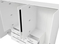 Garderoby|Zestawy Mebli Do Przedpokoju></noscript>MEBLOSIEK Szafa do przedpokoju z lustrem KONGO 250 cm biała