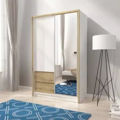 Szafy Do Przedpokoju|Szafy Do Salonu></noscript>PIASKI Szafa do salonu 130 cm biały dąb artisan MALTA