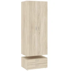 Meble Dla Dzieci|Meble Młodzieżowe></noscript>INTER MEBLE Szafa do sypialni 74 cm dwudrzwiowa z drążkiem BARENA dąb sonoma