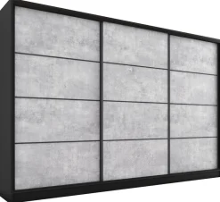 Zestawy Mebli Do Przedpokoju|Szafy Trzydrzwiowe>BROMARKT Szafa do sypialni 280 cm LOFT beton mat