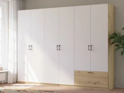 Szafy Do Sypialni|Szafy Otwierane></noscript>INTER MEBLE Szafa do sypialni 270 cm na ubrania nowoczesna ARLENE dąb artisan