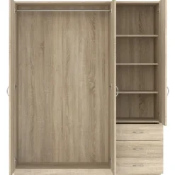 Zestawy Mebli Do Przedpokoju|Szafy Trzydrzwiowe></noscript>INTER MEBLE Szafa do sypialni 146 cm z szufladami GENTIO trzydrzwiowa dąb sonoma