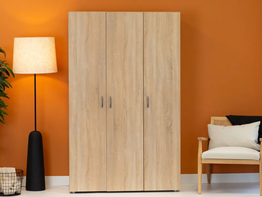 Meble Dla Dzieci|Meble Młodzieżowe>INTER MEBLE Szafa do sypialni trzydrzwiowa z drążkiem BARENA dąb sonoma