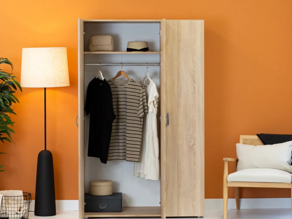 Meble Dla Dzieci|Meble Młodzieżowe>INTER MEBLE Szafa do sypialni trzydrzwiowa z drążkiem BARENA dąb sonoma